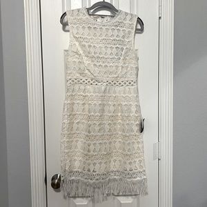 White Lulu’s Crochet Style Dress size L